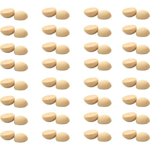 Unfinished 12mm Half Wooden Round Beads No Hole Hemispherical Natural Wood Ball Sticker Patch Cabochon Charm Jewelry Findings