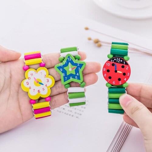 NEW Kids Bracelet Fake Wooden Watch baby shower girl boy birthday party favor souvenir pinata fillers Christmas gifts DIY supply