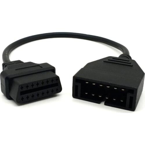 OBD2 connector adapter for GM 12-pin to 16-pin auto-diagnostic cable connector