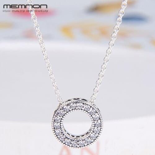Memnon 2018 Autumn Silver S925 hearts Necklace 925 sterling silver jewelry round pendant necklaces for women fashion jewelry