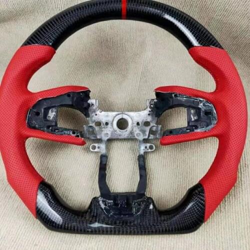 Carbon Fiber Steering Wheel Perforated Leather for Honda Civic 2016-2020