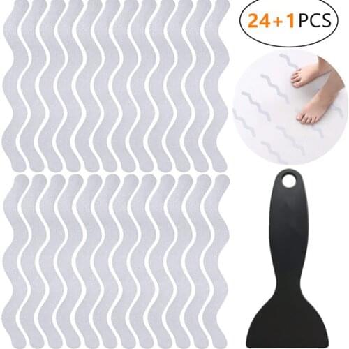 25PCS/Set Anti Slip Bathtub Stickers Non-Slip Safety Bathroom Tubs Shower Treads Tape Strips for Kids Elderly and Pets