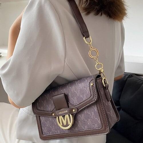 Luxury PU Leather Flap Shoulder Crossbody Bags For Women 2021 Letter Decoration Womens Designer Small Handbag Female Travel Bag