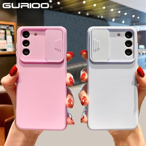 Slider Camera Lens Protection Case For Samsung Galaxy S21 S20 FE Note 20 Ultra A30 A50 A51 A71 4G A12 A32 A52 A72 M31 M51 Cover