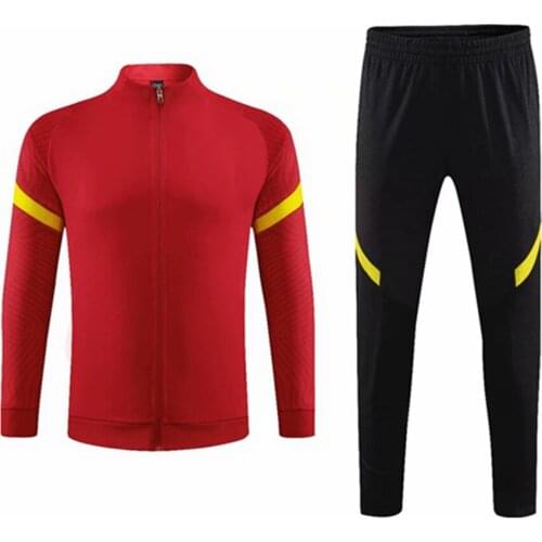 Adult Soccer Tracksuits Full Zip Football Jacket Pants Autumn Winter Training Suit Long Outdoor Workout Fitness Running Clothes