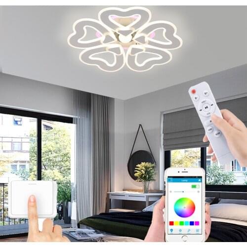 Smart remote control dimming LED lamp bedroom ceiling lamp living room lighting creative dining room lamp acrylic highlight lamp