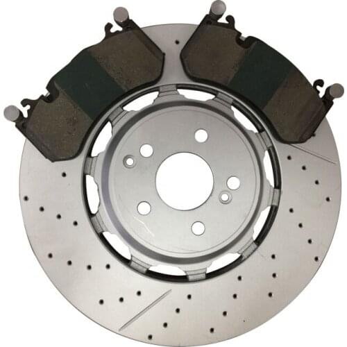 High carbon performance drilled and slotted 14-15 W222 S63 S65 AMG Front and rear Brake Disc Rotor ceramic brake pad sets