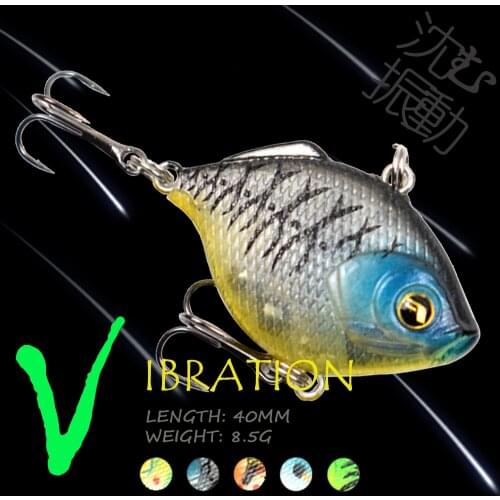 WALK FISH Sinking Artificial Bait 40MM 8.5G VIB Vibration Crankbait Wobbler Winter 3D Vivid Eyes Fishing Lure Ice Fishing Tackle