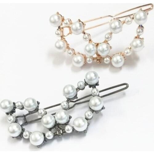 XIAONIANSHI Brand Mask Barrettes Pearl Geometric Hair Jewelry Women Hairpins With Pearls Hair Clip Wedding Hair Accessories Gift