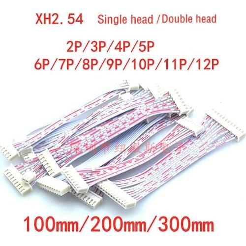 10PCS JST XH2.54 XH 2.54mm Single/Double Head Wire Cable Connector 2P/3/4/5/6/7/8/9/10P12 Pin Pitch Red Blue Male Female Plug