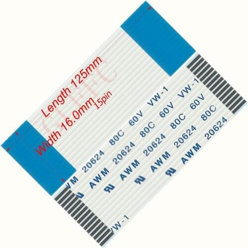 15pin 1.0pitch 125mm-2500mm A-type Flexible Flat Cable FFC awm 20624 ROHS for TTL LCD DVD Computer