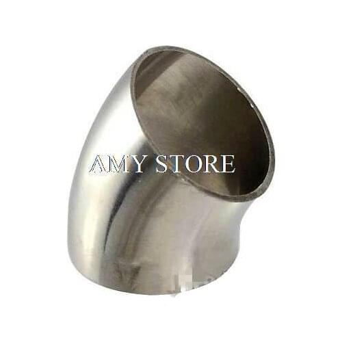 2PCS OD 45mm 1-3/4'' Sanitary Weld Elbow Pipe Fitting 45 Degree Stainless Steel 304