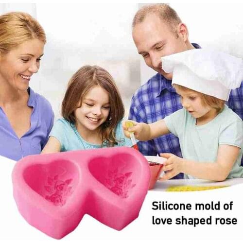 Heart Shaped Rose Silicone Mold 3D Soap Mold Fudge Candy Chocolate Cake Decoration Mold DIY Handmade Soap Tool Baking Mold