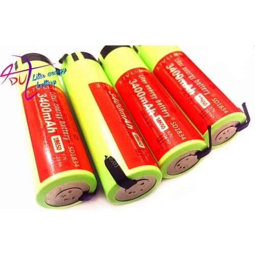4pcs/lot 100% New Original 3400MAH 3.7V NCR18650 Lithium Rechargeable Battery for tablet pc inch Diy Nickel Sheet Batteries