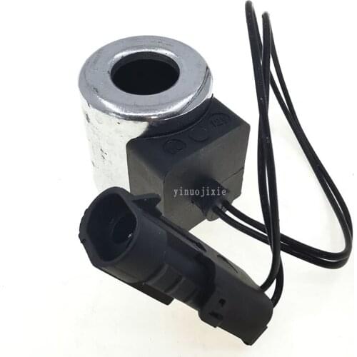 Excavator accessories suitable for Yuchai small excavator safety pilot lock solenoid valve coil 12V/24V