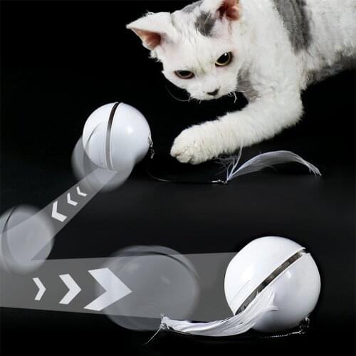 Automatic Lnteractive Cat Toy Three Color Options LED Smart Self Rotating Ball USB Rechargeable Cat Kitten Ball Toy