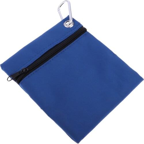 Professional Golf Tee Pouch, Golf Ball Bag Holder Zippered Pouch Storage Case with Carabiner For Outdoor Training