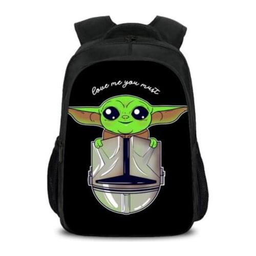 Baby Yoda 16 Inch Mandalorian School Bag for Kids Boy Backpack Children Primary Star Wars Toddler Mochila Escolar