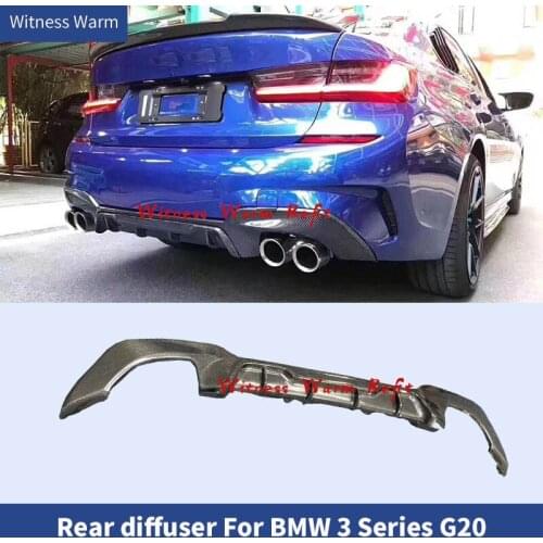 Carbon Fiber Rear Bumper Diffuser Lip for BMW 3 Series G20 G28 M Sport 2019 2020 Car Rear Bumper Spoiler Splitters FRP