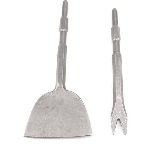 Electric Hammer Chisel Set Chisel Width 120mm Length 310mm Hex Shank Hammer Drill Bit Motor Removal Tool Tile Chisel 2Pcs