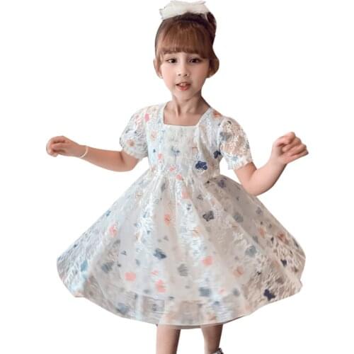 Summer Dress For Girls Lace Floral Girls Dresses Lace Floral Kid Dress Teenage Girls Clothing 6 8 10 12 14