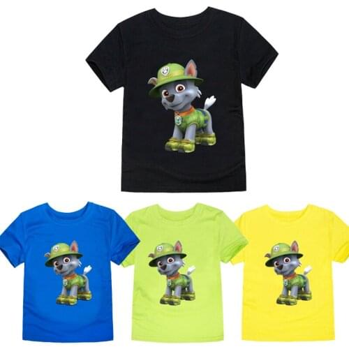 Hot Summer New Boys' Round Neck Short-sleeved T-shirt Paw Patrol Anime 3D Printing Childrens Casual T-shirt Girl Top