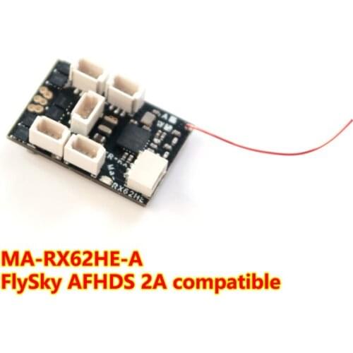 MA-RX62HE-A Super Light 1.8g FLYSKY AFHDS 2A 6CH Micro Receiver Built-in 7A/2S(5A/3S) Brushless ESC for FLYSKY Radio Transmitter