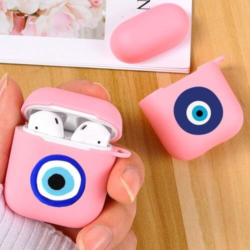 Cartoon Cute Blue Evil Eye Silicone Soft Cover For Apple airpod Cases Accessories Charging Box Case Funda Art Abstract Coque