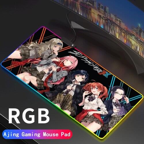 Zero Two RGB Mouse Pad Darling In The Franxx Computer Mousepad Large Backlit Mice Keyboard LED Carpet