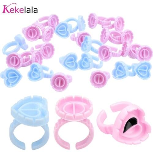 Newest 50/100Pcs Disposable Eyelash Extension Glue Rings False Lash Blossom Holder Tattoo Pigment Container Wholesale