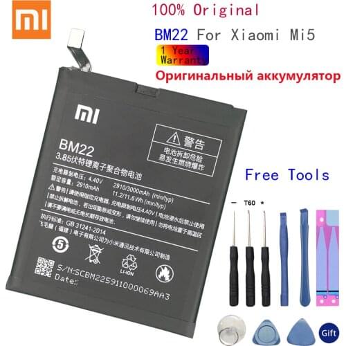 Xiao Mi Original Battery BM22 3000 mAh for Xiaomi Mi 5 Mi5 M5 High Quality Phone Replacement Batteries+ Tool