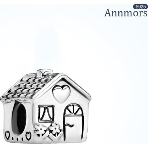 925 Sterling Silver Family Sweet House Charm Fit Pandora Bracelet Necklace Metal Beads 3mm Bracelet Woman DIY Jewelry Charm Gift