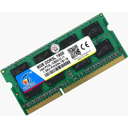 VEINEDA Laptop memory ddr3l 1333 1600MHz 8gb 4gb PC3-12800 1.35V 204PIN Sodimm Ram Compatible Intel Notebook