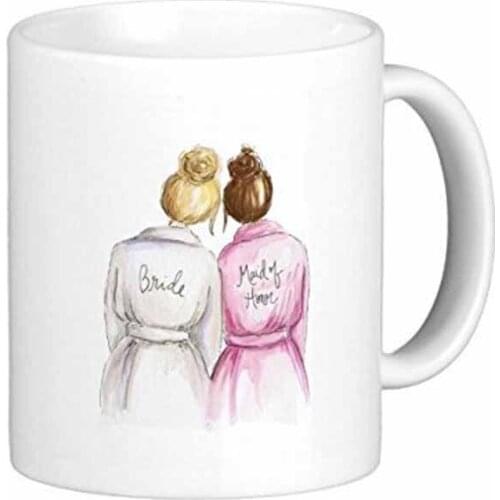 Maid Of Honor? Blonde Bun Bride Auburn Maid Classic White Coffee Mug