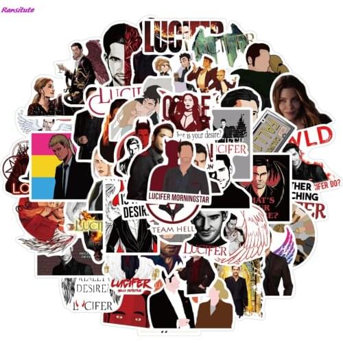 Ransitute R1371 50pcs/set TV Lucifer Character Cool Scrapbooking Stickers Decal For Guitar Laptop Luggage Car Graffiti Sticker