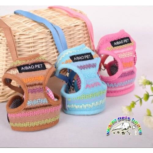 12PCS Puppy Harness and Leash Small Dog Harness Padded Training Colored Wools Pet Jacket Vest For Dogs Chihuahua Yorkies