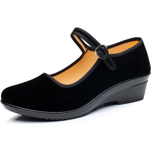 Spring Women Pumps Black Red Low Heel Shoes Mary Jane Shoes Nude Pumps Ladies Cloth Shoes Comfort Women China Pumps Lady Heels