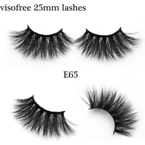 Visofree Mink Eyelashes 25MM Lashes Dramatic Volume False Eyelashes Makeup 3D Mink Lashes Eyelash Extension 5D Fake Lashes E65