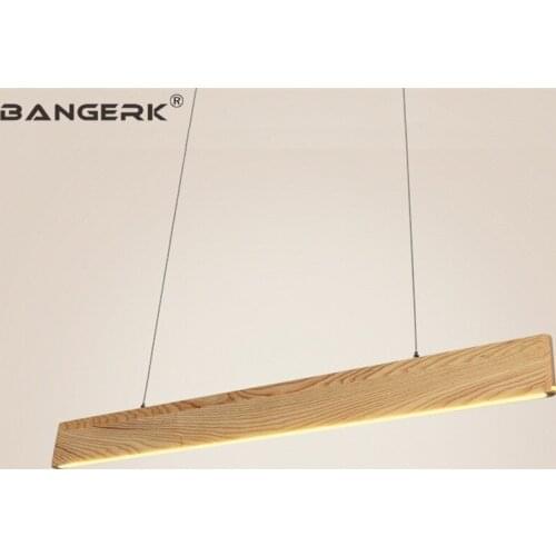 Japanese Wood Strip LED Pendant Lamp Modern Nordic Loft Restaurant Hanging Lights Pendant Lighting Home Decor Light Fixtures