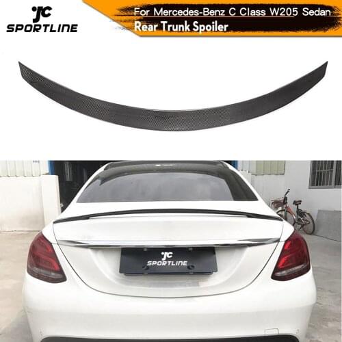 Rear Trunk Spoiler Boot Lip Wing Spoiler For Mercedes-Benz C Class W205 Sedan 2015 - 2019 Carbon Fiber