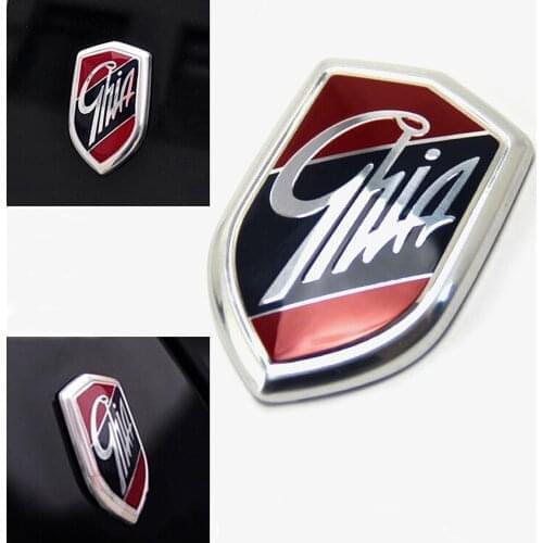 1Pcs / 2Pcs Emblems GHIA Side Shield Logo Marked Stickers For Ford Focus 2 3 4 Mondeo Fiesta Ecosport Kuga Edge Explorer Everest