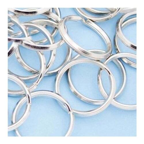 100 PCS 25mm Steel Key Rings Split Platinum Color