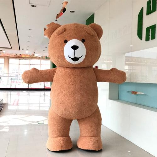 Inflatable Brown Teddy Bear Mascot Costume Suits Halloween Cosplay Costume Advertising 2M Tall Customize For 1.6m To 1.8m Adult