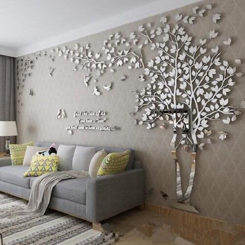 1Pcs 400x200cm 3D Texture Acrylic Tree TV setting Wall Decal Living Room Trees For Walls Stickers Warmth Home decor Wall Decal