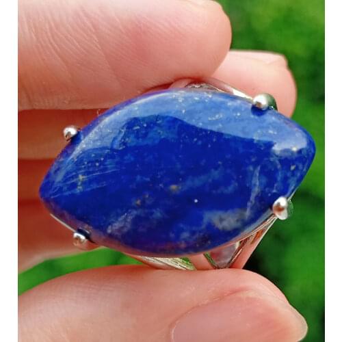 5pcs Lapis Lazuli stone Chakra Finger Ring Reiki Healing Beads Adjustable Amulet Wholesale