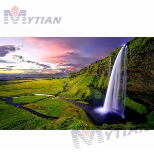 5D DIY Full Drill Square Diamond Painting Cross Stitch Iceland Waterfall Diamone Embroidery Rhinestone Needlework Wall Stitcker