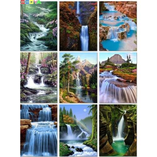 5D Diy Diamond Painting Waterfall Scenic Full Square Rhinestone Embroidery Landscape Cross Stitch Mosaic Home Decoration 8Jh09
