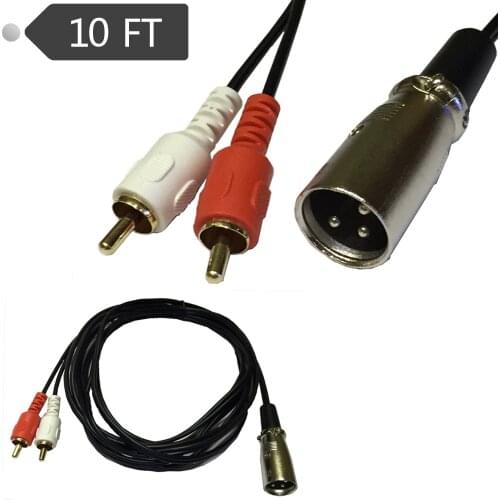 Rca line audio line 2RCA to XLR canon public/male double lotus to canon audio cable 3m