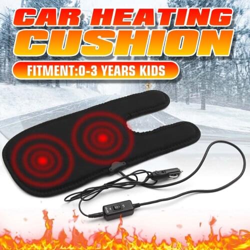 12V Heated Car Seat Cushion Cover Heater Pad For Kid Baby Adjustable Temperature Children Rear Seat Heating Pad Winter Warmer