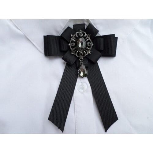 Free Shipping New fashion casual male WOMAN mens all-match fashion handmade bow rhinestone brooch and assembly BOW TIE FEMALE